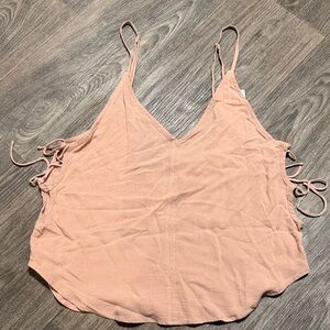 Cotton Candy Dusty Rose V-Neck Side Tie Cami